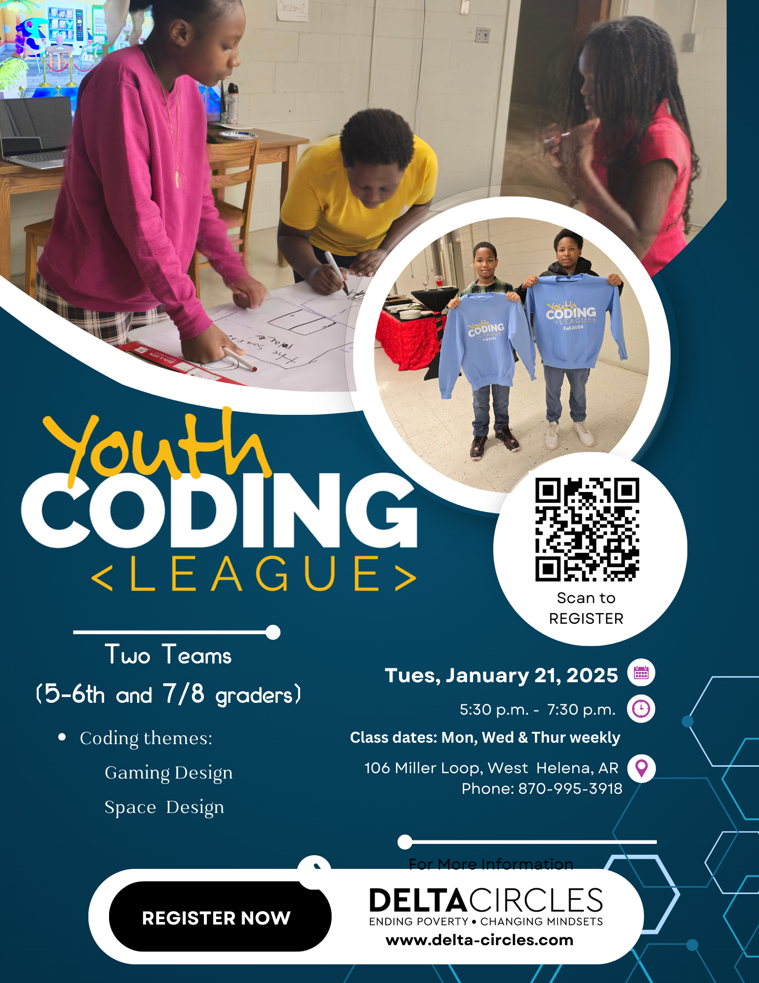 Spring 2025 Coding League Flyer